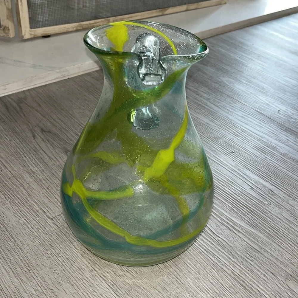 Anthropologie blown glass margarita pitcher